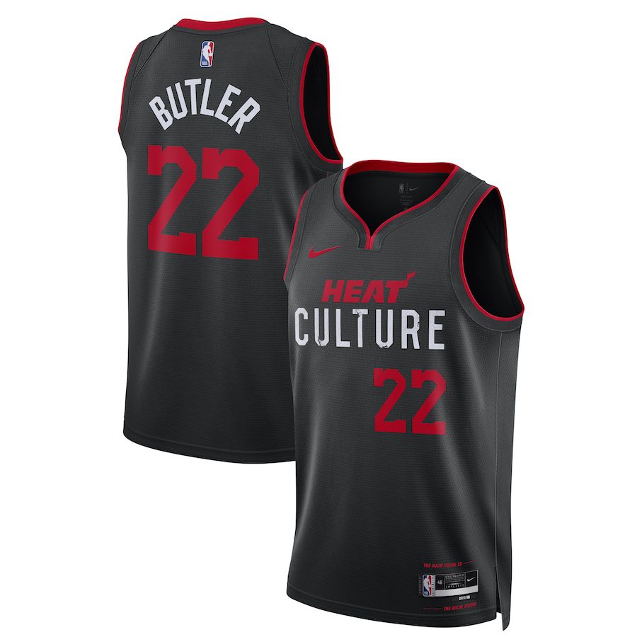 Men Miami Heat #22 Jimmy Butler Nike Black City Edition 2023-24 Swingman NBA Jersey->miami heat->NBA Jersey